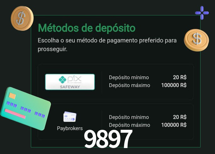 O cassino 9897 oferece uma grande variedade de métodos de pagamento